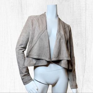 BCBG Maxazria suede brown open jacket size S EUC